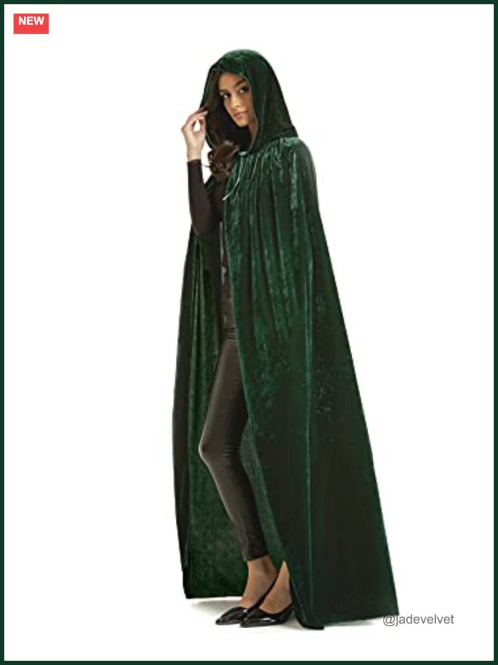 Velvet Hooded Cloak Witch Halloween Costume Cape Adult Cosplay